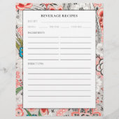 Rezept-Seite | Getränke | Elegant floral (Rückseite)