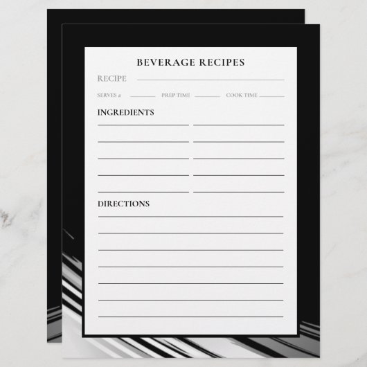 Rezept-Seite | Getränke | Schwarz-Weiß-Swoosh (Vorne/Hinten)