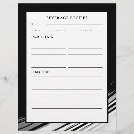 Rezept-Seite | Getränke | Schwarz-Weiß-Swoosh (Rückseite)