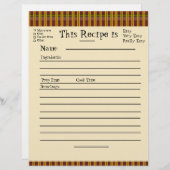 Rezept-Seiten für Karierte Binder (Vorne/Hinten)