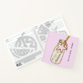 Rezept Sommer Party rot Rosa Glas Name Flasche Notizblock (Innenseite)