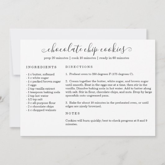 Rezept Weihnachtskarte (Rückseite)