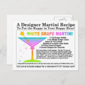 Rezept Weißer Weintraum Martini Postkarte (Vorne/Hinten)