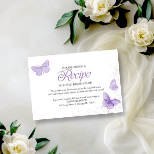 Rezeptanfrage für Brautparty Purple Butterfly Einladung