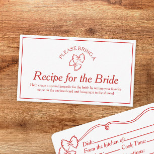 Rezeptanfragekarte für That's Amore Brautparty Begleitkarte