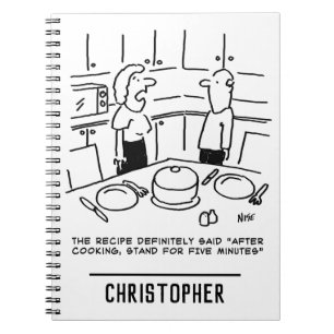 Rezeptanleitung zum Kochen in einer Küche befolgt Notizblock