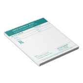 Rezeptblock für Ärzte in Teal Notizblock (angewinkelt)