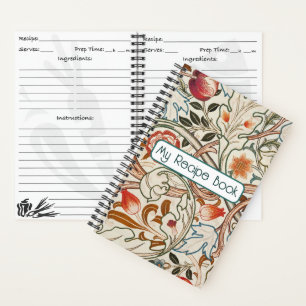 Rezeptbuch anpassen - William Morris Design Notizblock