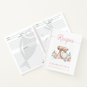 Rezeptbuch Aquarell Kochbuch Rezepte Notizblock