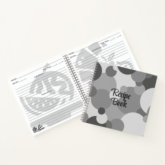 Rezeptbuch für schwarz-graue Moleküle Notizblock (Innenseite)