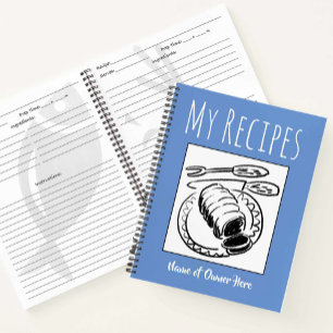 Rezeptbuch mit dem Namen des Besitzers Notizblock