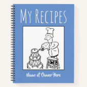 Rezeptbuch mit dem Namen des Eigentümers Notizblock (Vorderseite)
