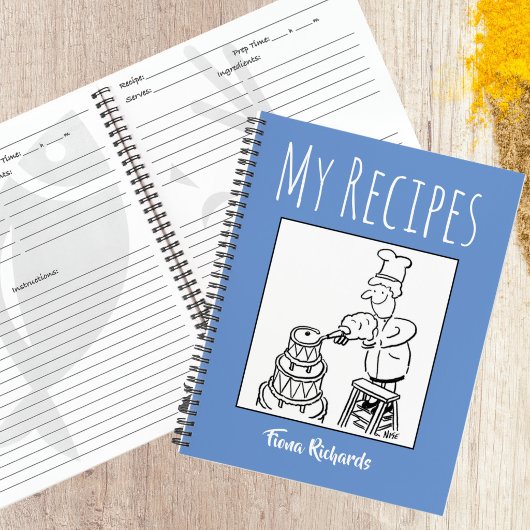 Rezeptbuch mit dem Namen des Eigentümers Notizblock