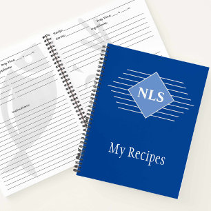 Rezeptbuch mit den Initialen des Eigentümers Notizblock