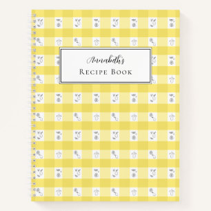 Rezeptbuch mit individuellem Monogramm und Zitrone Notizblock