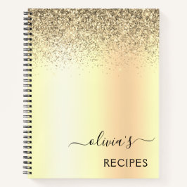 Rezepte Cookbook Gold Glitzer Monogram Notizblock