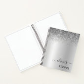 Rezepte Cookbook Silver Glitzer Monogram Notizblock (Innenseite)