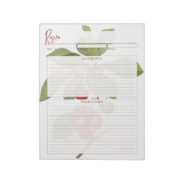 Rezepte der botanischen Rotkrebserie Notizblock