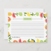 Rezepte der Orangenmuster-Familie Mitteilungskarte (Rückseite)