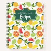 Rezepte der Orangenmuster-Familie Notizblock (Vorderseite)