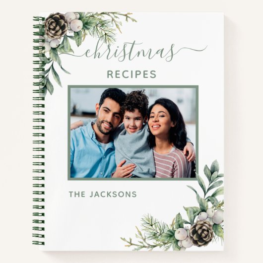 Rezepte der Weihnachtsfamilie Foto-Kiefer Notizblock (Vorderseite)