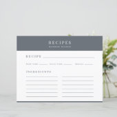 Rezepte | Elegante Chic Stone Gray Recipe Card (Stehend Vorderseite)