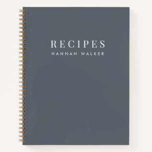 Rezepte Eleganter Chic Stone Gray Ausgereift Notizblock