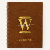 Rezepte für antike Imitate Leder- und Monogramm-Re Notizblock (Vorderseite)