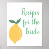 Rezepte für das Brautparty "Bride Lemon Themed" Poster (Vorne)