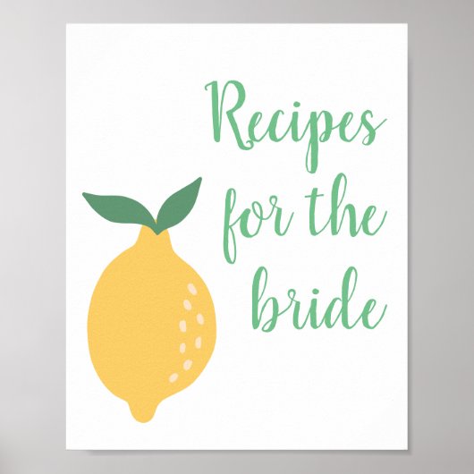 Rezepte für das Brautparty "Bride Lemon Themed" Poster (Vorne)