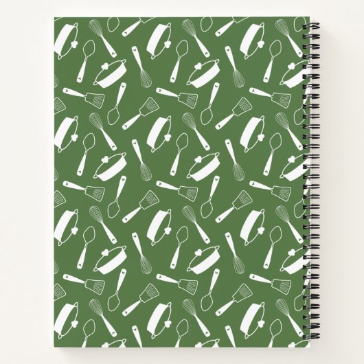 Rezepte für die Fotocollage-Reihe an grünen Rundec Notizblock (Rückseite)