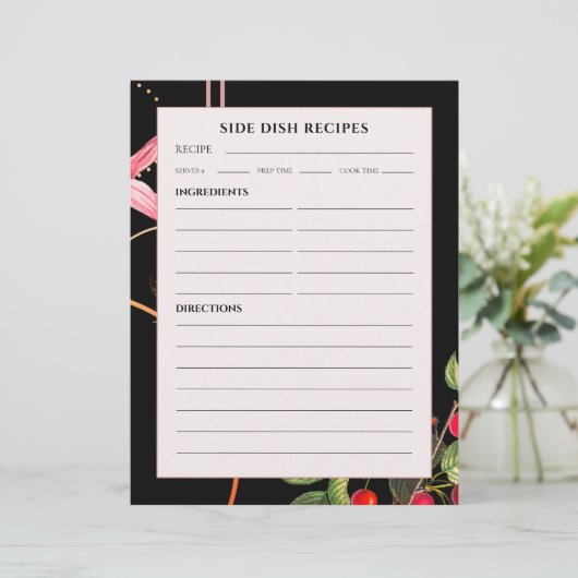 Rezepte für die Seite | Schwarze Botanische Kirsch (Stehend Vorderseite)