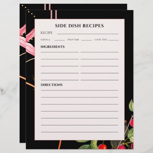 Rezepte für die Seite | Schwarze Botanische Kirsch (Vorne/Hinten)