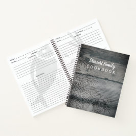 Rezepte für Familien Kochbuch Rustikales Holz Pine Notizblock