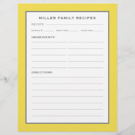 Rezepte für Familiennamen | Einfach modernes Gelb 