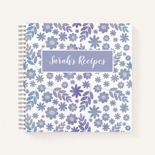 Rezepte für graue und lavendelfarbene Muster Notizblock (Vorderseite)