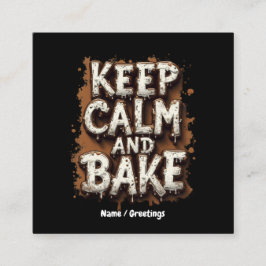 Rezepte für jeden Bäcker behalten Quadratische Visitenkarte