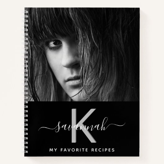 Rezepte für kundenspezifisches Foto Schwarz-weiße Notizblock (Vorderseite)