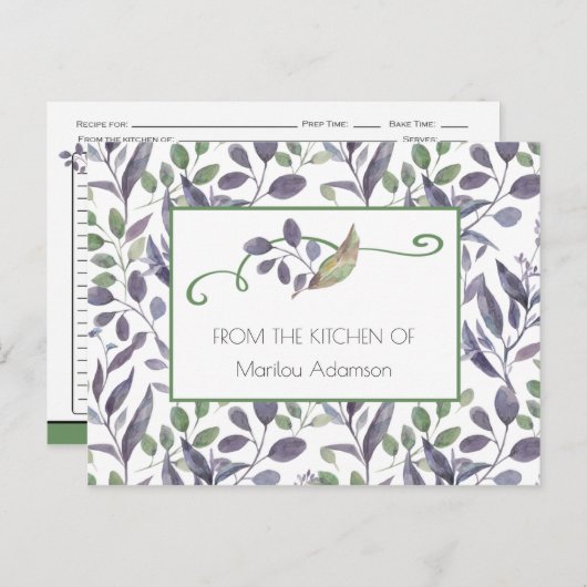 Rezepte für Lila und grüne Blätter | Postkarte (Vorne/Hinten)