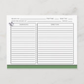 Rezepte für Lila und grüne Blätter | Postkarte (Rückseite)