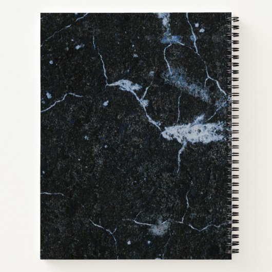 Rezepte für Monogramm aus schwarzem Marmor Notizblock (Rückseite)