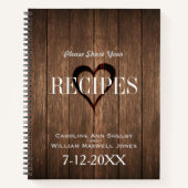 Rezepte für rustikales Holz und Gravuren Notizbuch (Vorderseite)
