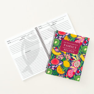 Rezepte für tropische Früchte Monogram Summer Patt Notizblock
