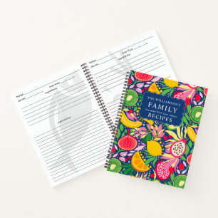 Rezepte für tropische Früchte Monogram Summer Patt Notizblock