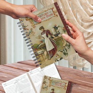 Rezepte für Vintages Kochbuch Notizblock