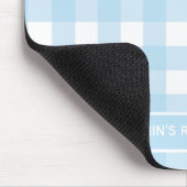 Rezepte | Gingham-Muster Hellblau und Weiß Mousepad (Ecke)