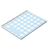 Rezepte | Gingham-Muster Hellblau und Weiß Notizblock (Linke Seite)