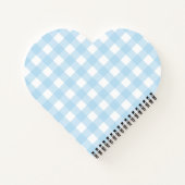 Rezepte | Gingham-Muster Hellblau und Weiß Notizblock (Rückseite)