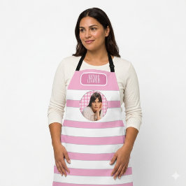 Rezepte | Gingham-Muster rosa und Weiß  Schürze