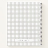Rezepte | Gingham Pattern Grau und Weiß Notizblock (Rückseite)